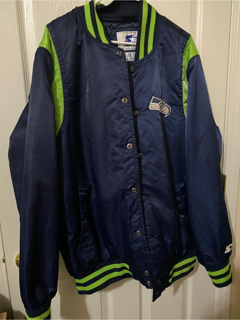Vintage 90’s Seattle Seahawks Starter Satin Bomber Jacket Men’s XL NFL Football